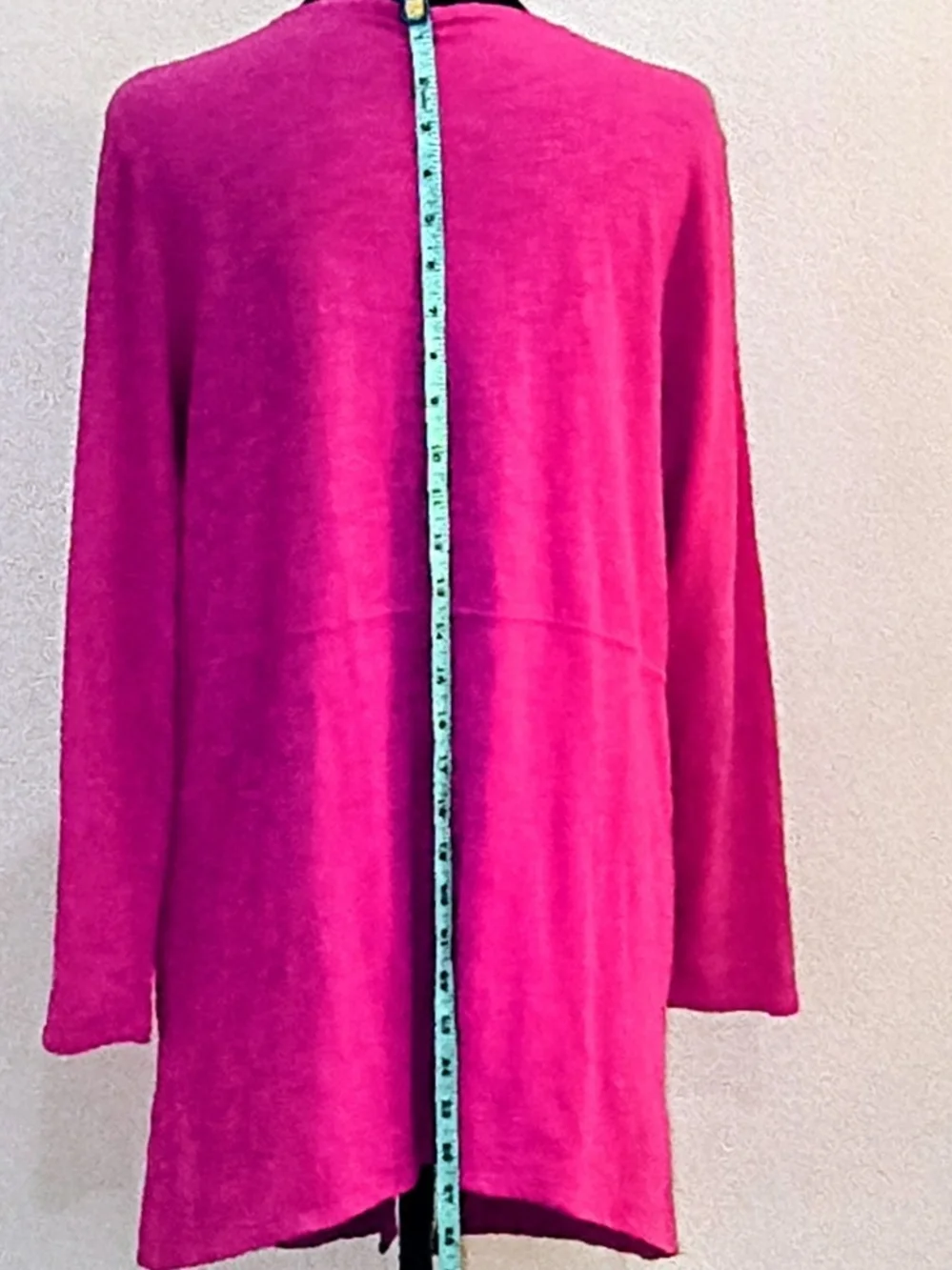 Chico's Bright Hot Pink Open-Front Lightweight Knit Cardigan Size M - Picture 3 of 4